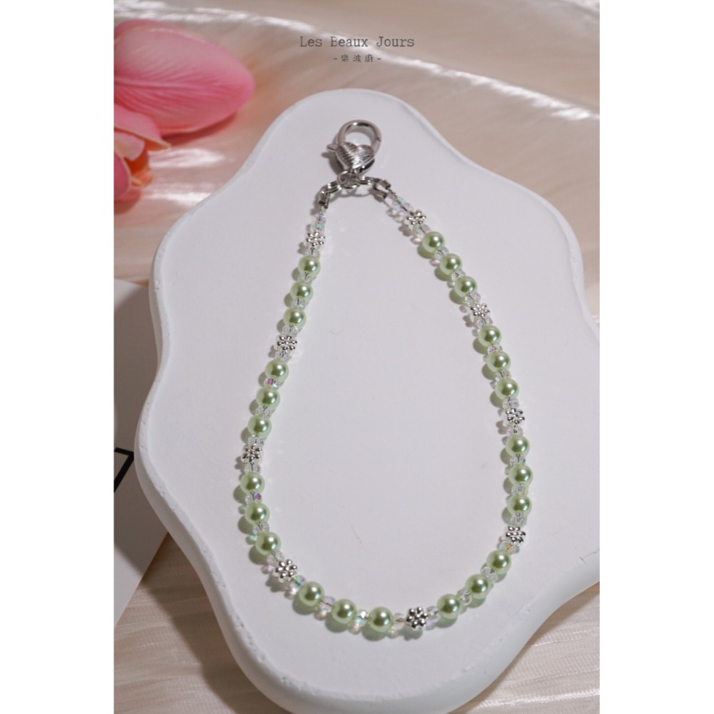 【樂波廚】《花漾珍語》多色可選・小花珍珠手機鍊｜手作設計・掛繩・吊飾-細節圖6