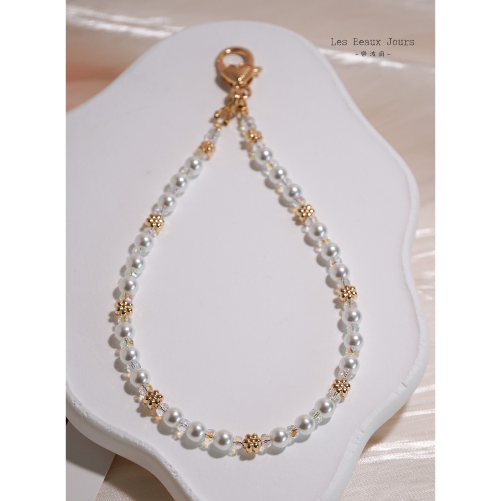 【樂波廚】《花漾珍語》多色可選・小花珍珠手機鍊｜手作設計・掛繩・吊飾-規格圖7