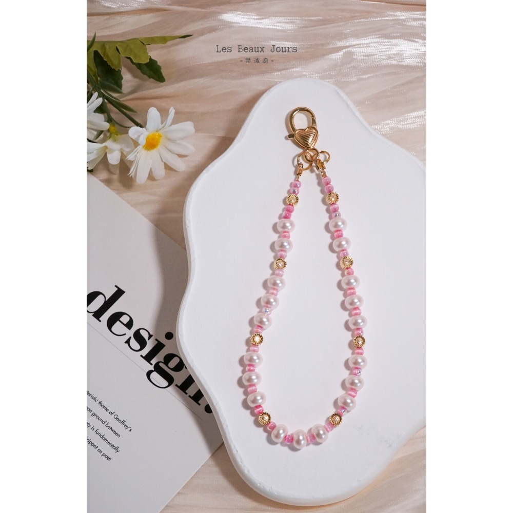 【樂波廚】《花漾珍語》多色可選・小花珍珠手機鍊｜手作設計・掛繩・吊飾-規格圖7