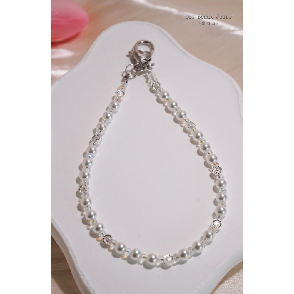 【樂波廚】《花漾珍語》多色可選・小花珍珠手機鍊｜手作設計・掛繩・吊飾-規格圖7