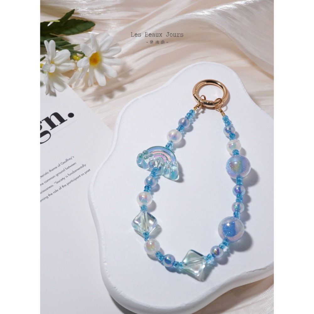 【樂波廚】《夢の虹語 》彩虹手機鍊 多色可選｜手作飾品・掛繩・包包吊飾-規格圖11