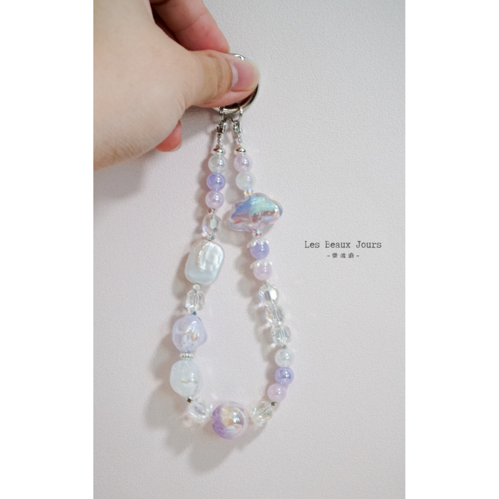【樂波廚】《夢．幻》天然巴洛克珍珠 雲朵 手機鍊｜浪漫少女感・手作掛繩-細節圖5