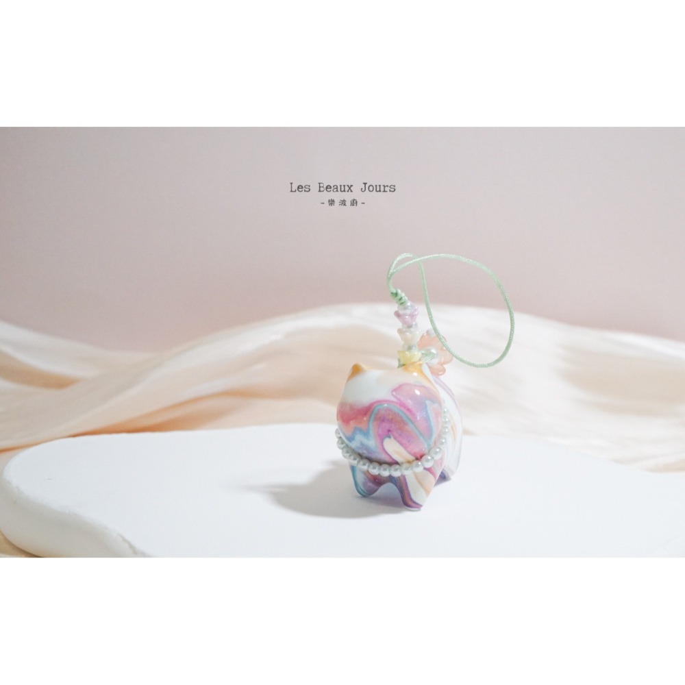 【樂波廚】彩漆喵語｜木製大漆彩繪貓咪吊飾｜三種花色・手作工藝・療癒小物-細節圖3