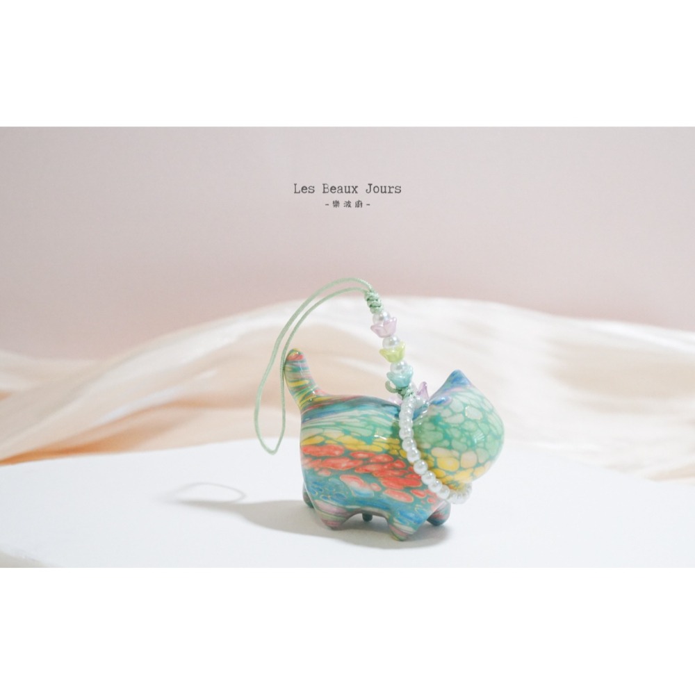 【樂波廚】彩漆喵語｜木製大漆彩繪貓咪吊飾｜三種花色・手作工藝・療癒小物-細節圖7