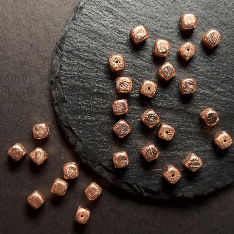 天鐵魔方 方塊 鎳鐵隕石☄️玫瑰金 6mm 配件 單珠💫-細節圖2
