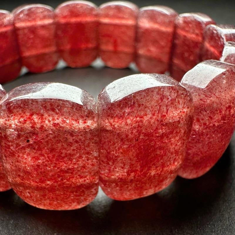紅草莓晶手排｜是草莓晶不是紅超七 石英質內包赤鐵礦、雲母-細節圖2