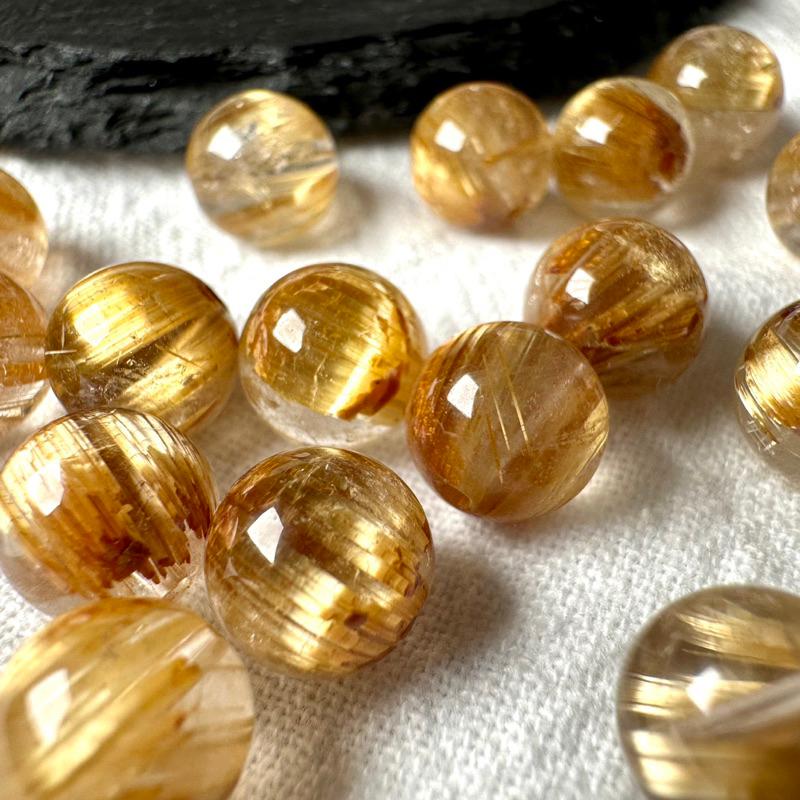 鈦晶 散珠 板鈦 水晶內包金紅石 串珠材料 8mm 隨機出貨-細節圖2