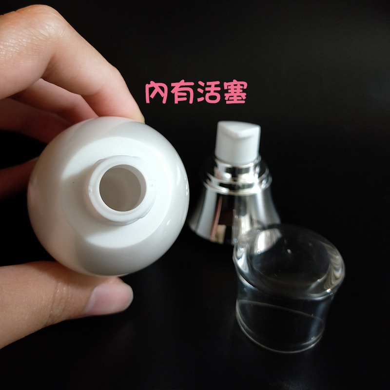 ●現貨大容量!!高級珠光白瓶身真空不殘留乳液分裝瓶~30ml/120ml精華液/保養品/旅行收納按壓式乳液 實拍 體乳-細節圖5