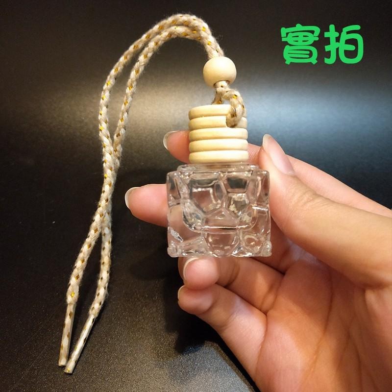 ●熱銷!10ml透明水立方造型車用香水精油薰香聞香玻璃空瓶●吊飾 分裝罐吊掛式擴香瓶收納 木頭蓋附繩子綁繩垂掛式芳香瓶-細節圖4