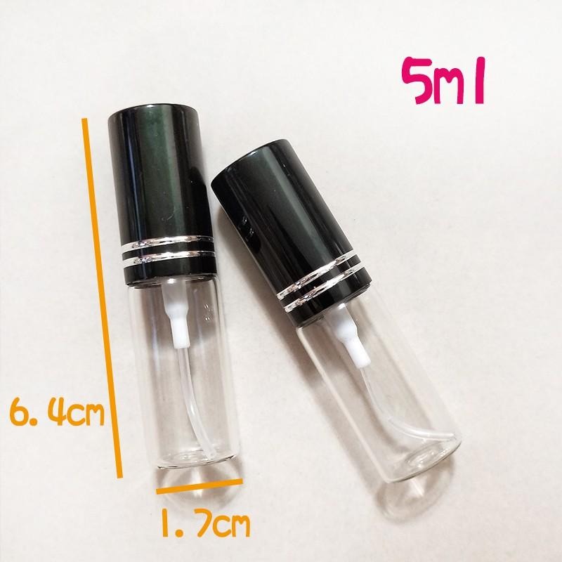 ●現貨!!黑色蓋圓瓶身香水分裝圓形玻璃噴霧5ml空瓶●玻璃瓶身附黑色蓋子~香水香氛小瓶裝分裝用空罐/放包包攜帶方便噴瓶-細節圖6