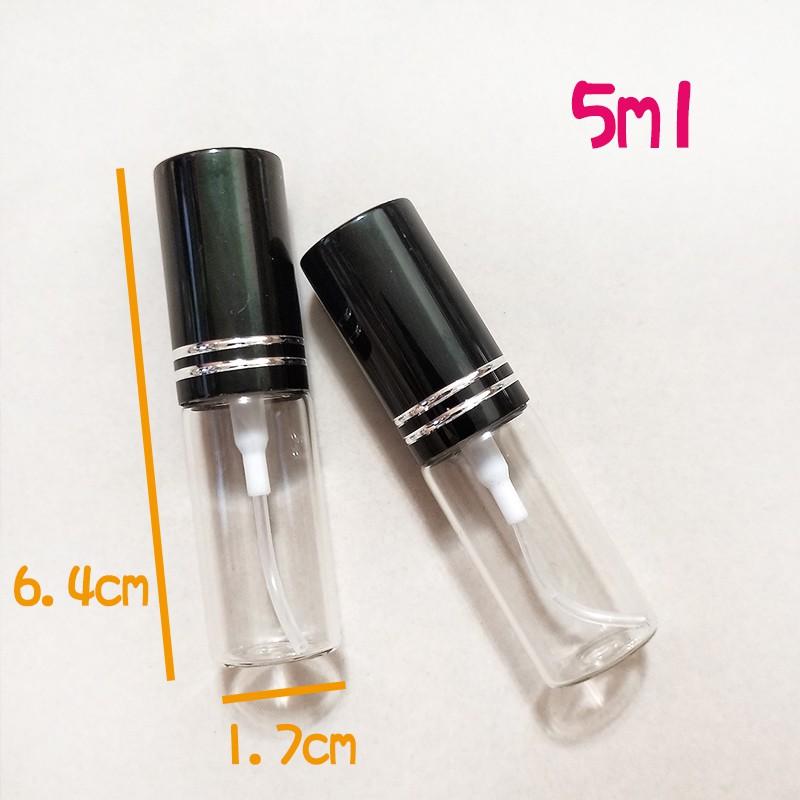 ●現貨!!黑色蓋圓瓶身香水分裝圓形玻璃噴霧5ml空瓶●玻璃瓶身附黑色蓋子~香水香氛小瓶裝分裝用空罐/放包包攜帶方便噴瓶-細節圖6