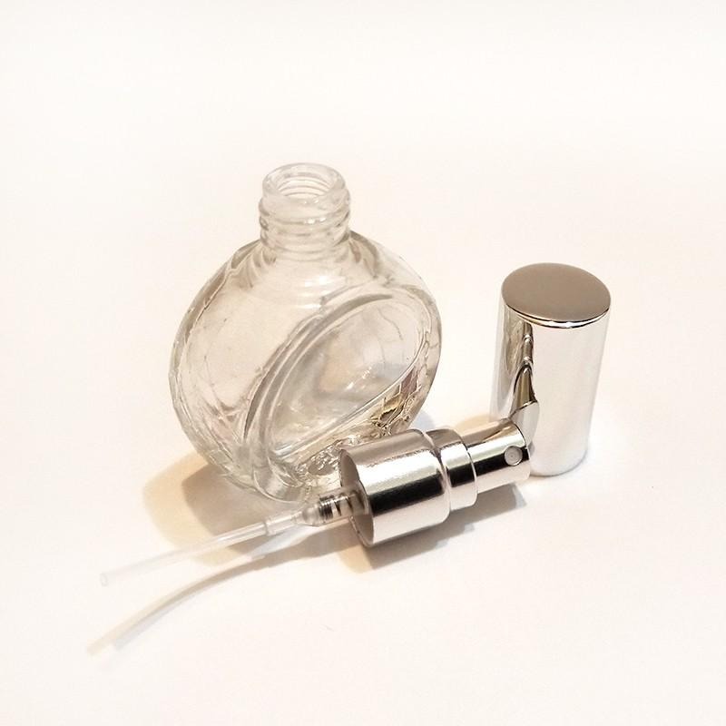 ●現貨!!銀色蓋圓扁瓶身香水分裝玻璃噴霧10ml空瓶●玻璃瓶身附銀色蓋子~香水香氛小瓶裝分裝用空罐/放包包攜帶方便噴瓶-細節圖5