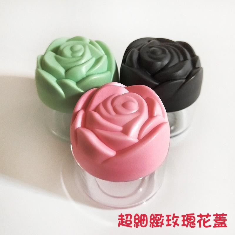 ●玫瑰造型~20g玫瑰花蓋面霜美甲亮片分裝罐空瓶●乳霜 眼霜分裝塑料瓶罐 玫瑰花 旅行收納 實拍 膏霜罐 膏瓶 分裝瓶-細節圖2