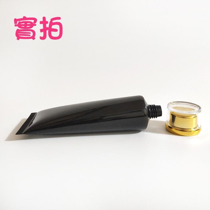 ●超美!80g黑色軟管空瓶 內金股邊壓克力旋蓋●洗面乳/凝膠/去角質/分裝瓶罐/黑色軟管/壓克力蓋 軟管 分裝瓶 金色-細節圖4