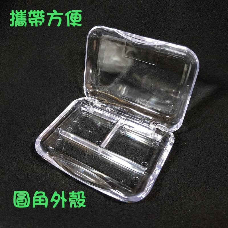 ●攜帶方便口紅盤!!圓角透明壓克力兩格口紅分裝空盒 有放唇刷空間 口紅 唇彩 填裝小物 收納 攜帶方便 化妝包必備-細節圖2