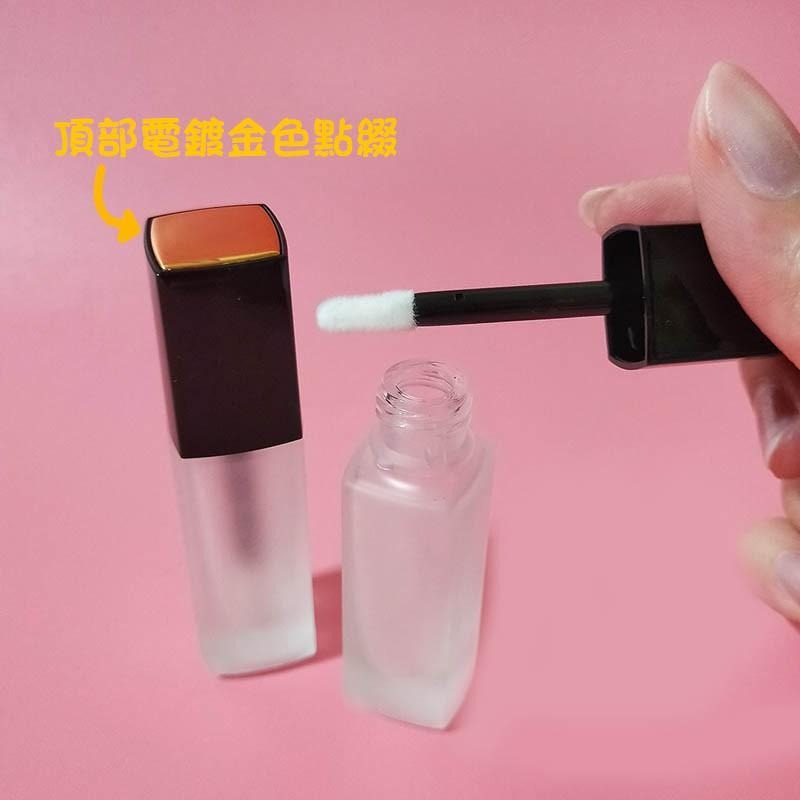 ●玻璃瓶身!熱銷高質感DIY黑色蓋方形磨砂瓶身唇釉唇蜜空管●唇彩 唇蜜管 唇蜜空管 唇釉空管 方形 粉底液分裝 附內塞-細節圖4