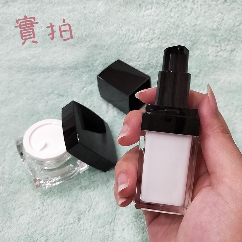 ●新品!15ml方形黑色蓋壓克力瓶身面霜罐空瓶●按壓瓶 15g 分裝瓶 分裝塑料瓶罐/保養品/收納 實拍 膏霜瓶 乳液-細節圖8