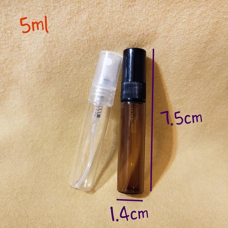 ●現貨!!5ml茶色香水分裝玻璃噴霧空瓶●玻璃瓶身附蓋子~香水香氛小瓶裝分裝用空罐/放包包攜帶方便噴瓶 棕色 噴霧瓶-細節圖5
