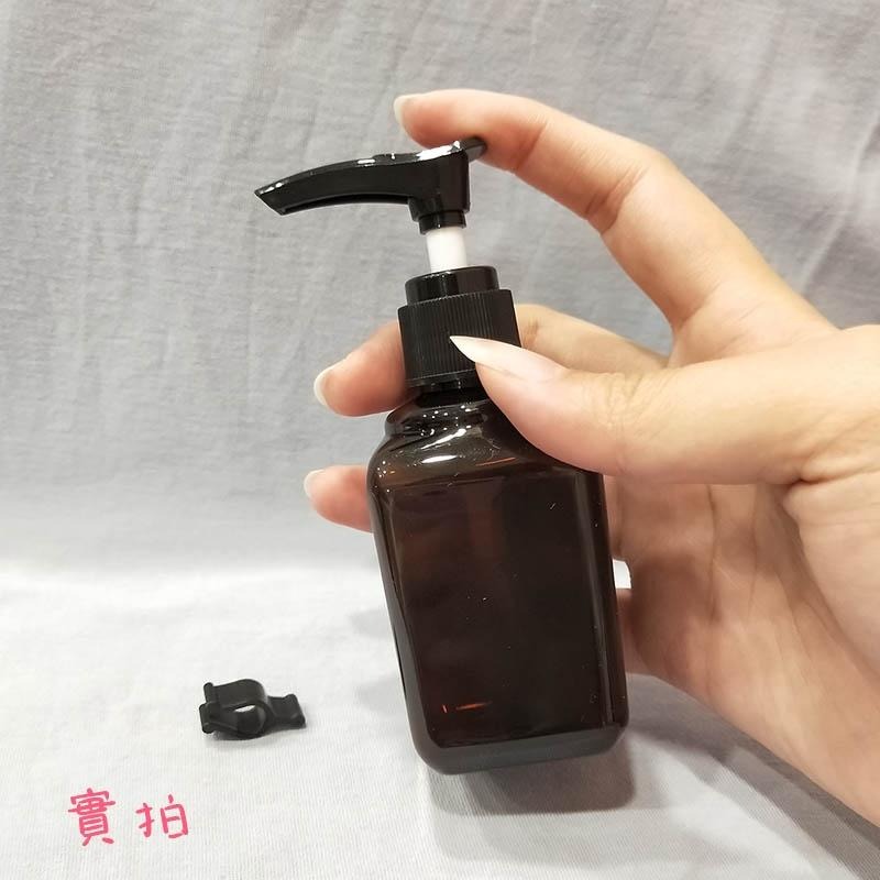 ●新品!80ml天燈造型防壓泵頭卡榫茶色加硬瓶身乳液按壓瓶透明空瓶●塑膠瓶身~乳液 體乳 精華分裝空瓶攜帶方便 壓瓶-細節圖5