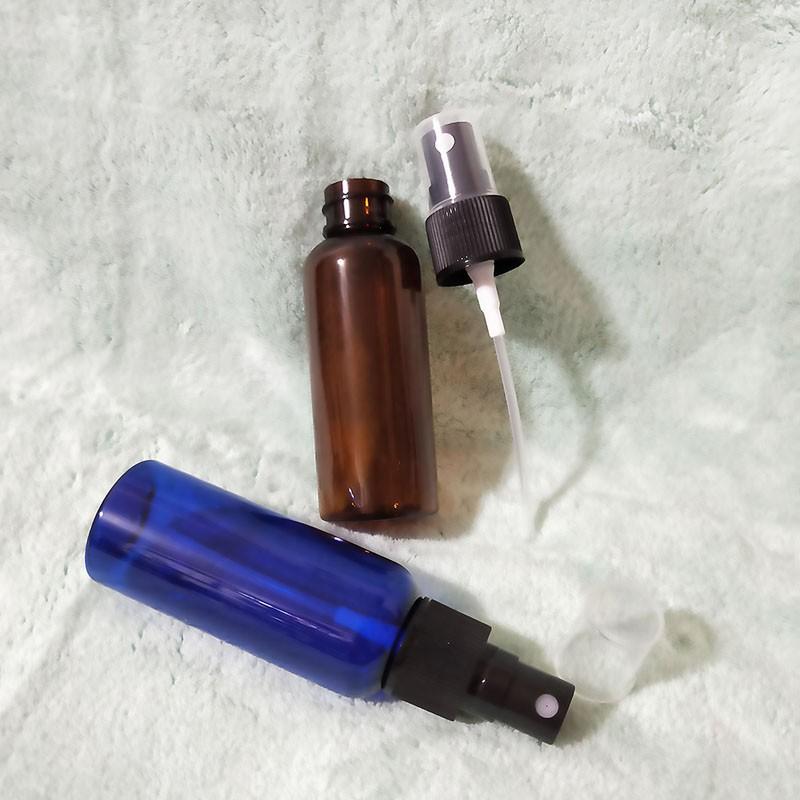 ●現貨!!藍色棕色圓瓶黑色噴霧空瓶50ml~分裝瓶 分裝 出國旅行分裝瓶 收納 酒精 盥洗用品 旅行收納 化妝水 水瓶-細節圖4