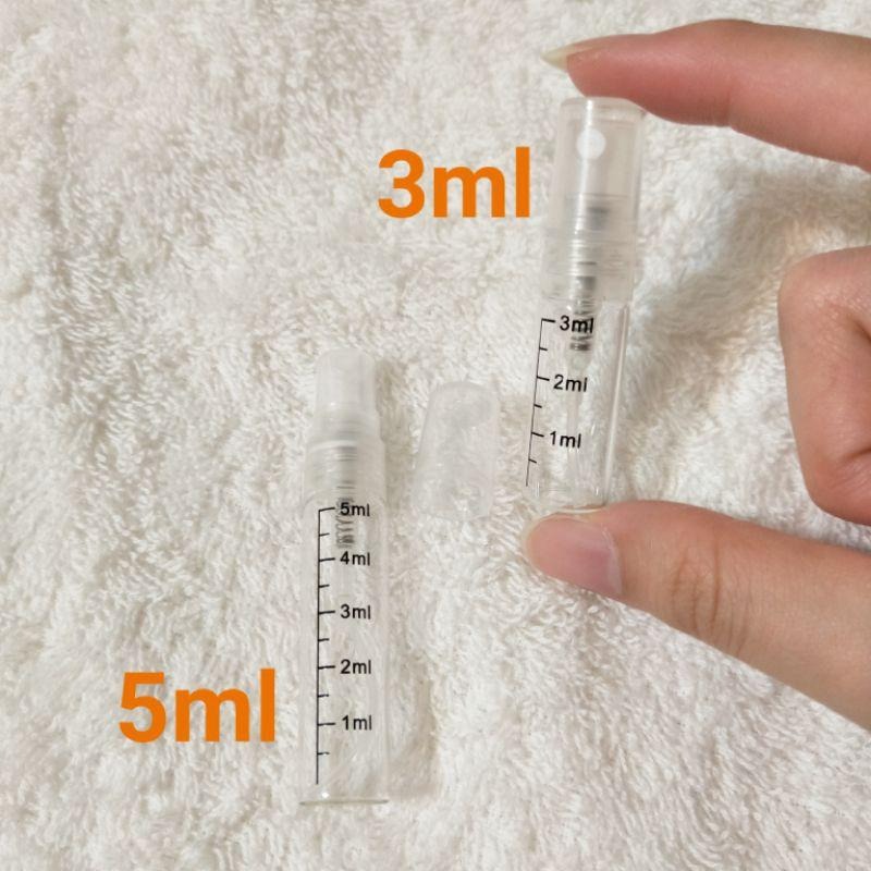 ●3ml/5ml有刻度的香水分裝玻璃噴霧透明空瓶●玻璃瓶身附蓋子~香水香氛小瓶/攜帶噴瓶 小香分裝 噴霧瓶 玻璃瓶-細節圖3