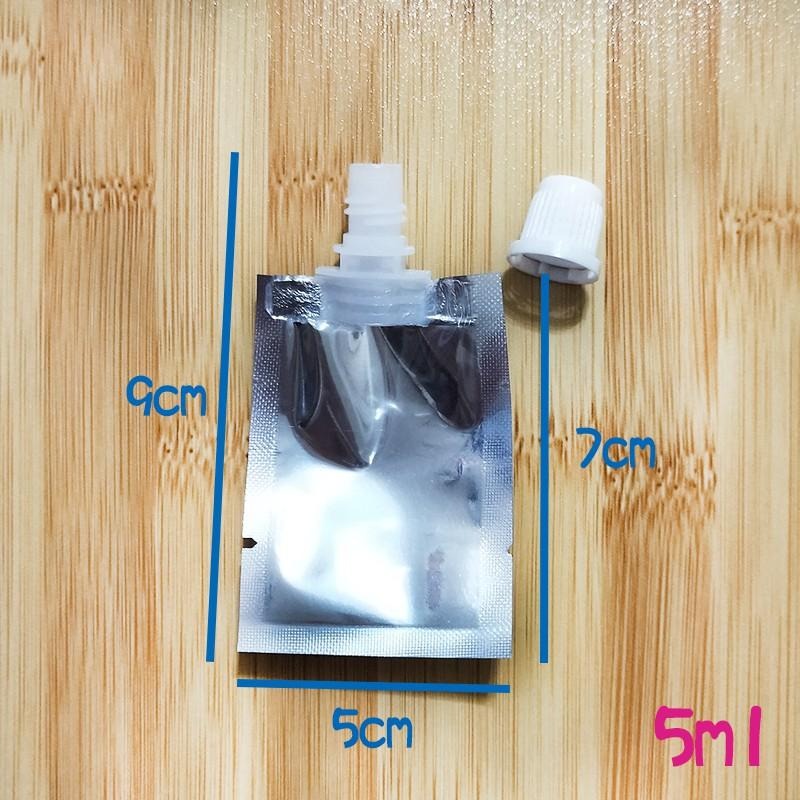 ●旅行必備!5ml鋁箔材質吸嘴袋 50入販售不散賣●保養品 樣品分裝 防盜旋蓋 可撕開使用 乳液 護髮素 小樣品 分裝袋-細節圖5
