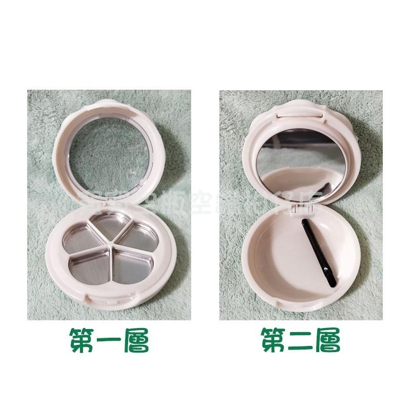 ●超可愛現貨!!白色花瓣五格雙層口紅盒~附鋁格唇刷~~高質感帶鏡口紅攜帶分裝空盒●填裝小物/多色攜帶/收納/唇膏-細節圖4