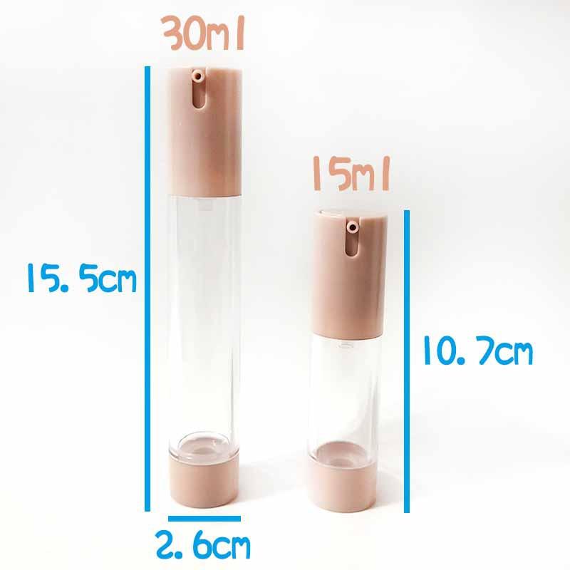 ●超美!!15ml/30ml淺粉色真空透明按壓分裝瓶~平頭外置口乳液瓶/精華液/保養品/旅行收納按壓式乳液 真空瓶 壓瓶-細節圖4