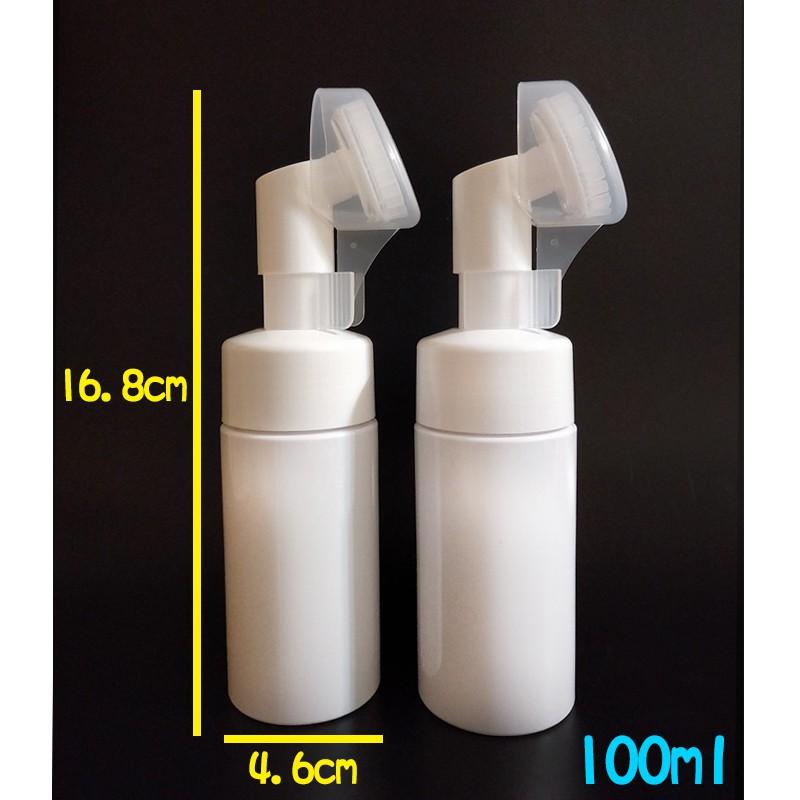 ●看影片!矽膠刷頭100ml潔面白色圓形瓶身打泡瓶 慕斯瓶 空瓶●臉部清潔 起泡瓶/塑料瓶/清潔起泡/泡泡瓶 分裝 壓瓶-細節圖5