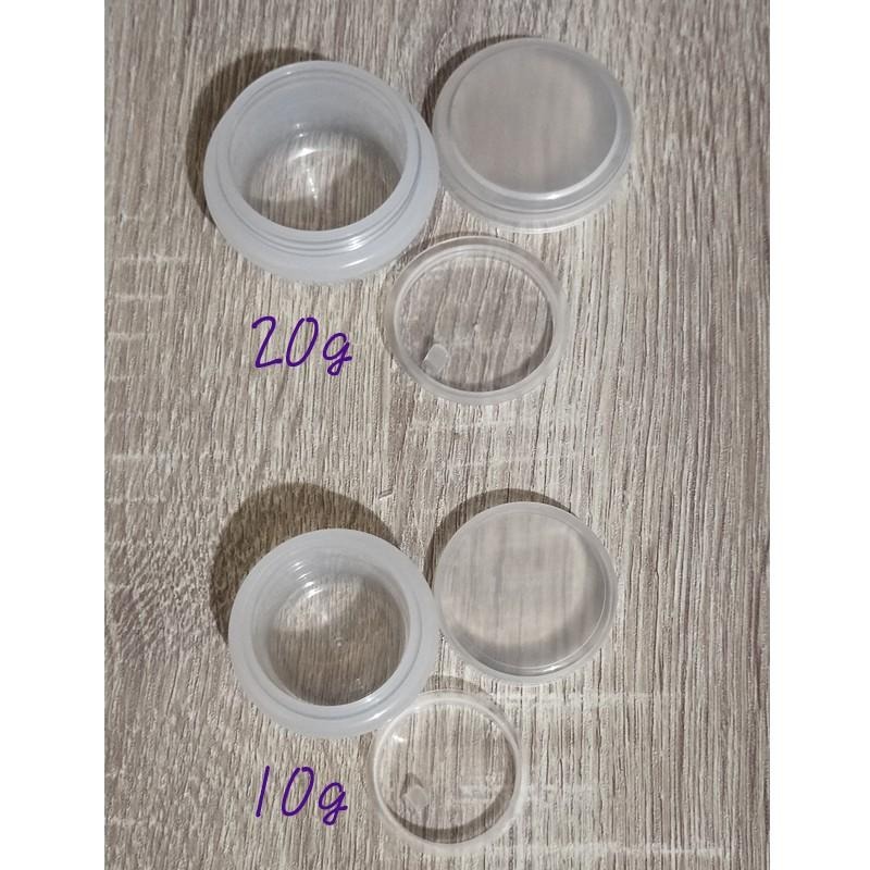 ●出遊必備!!10g/20g半透明圓肩塑膠空瓶●乳霜眼霜分裝塑料瓶罐/分裝罐/分裝瓶/收納 實拍 膏霜罐 膏瓶 蘑菇瓶-細節圖5