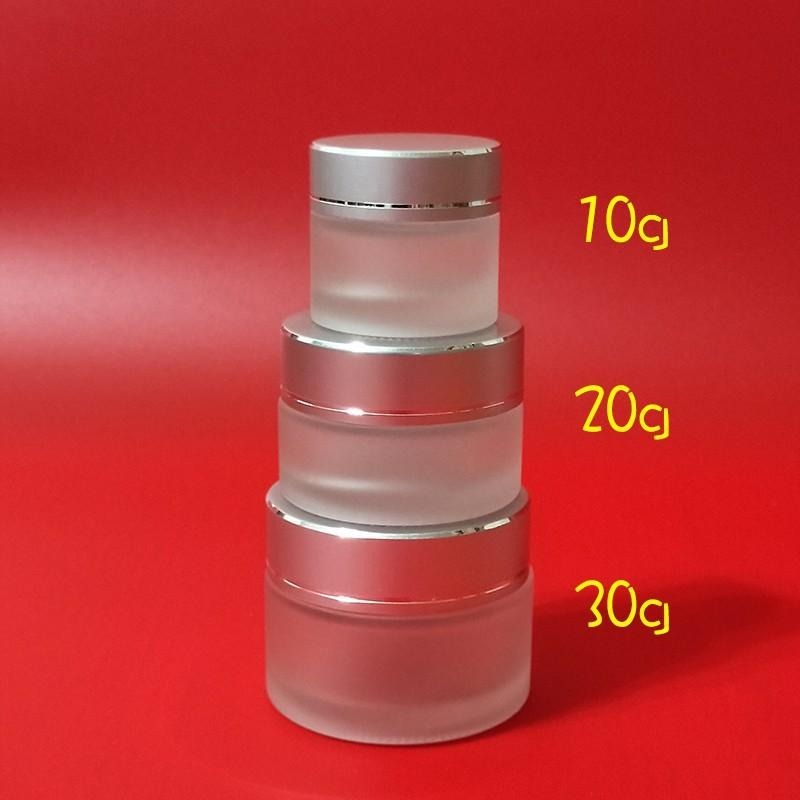 ●小容量!!銀蓋霧面玻璃面霜空罐10g實拍●銀蓋霧面玻璃瓶身~乳霜類含墊片旅行分裝收納 膏霜罐 膏瓶 霧玻璃 分裝瓶-細節圖4