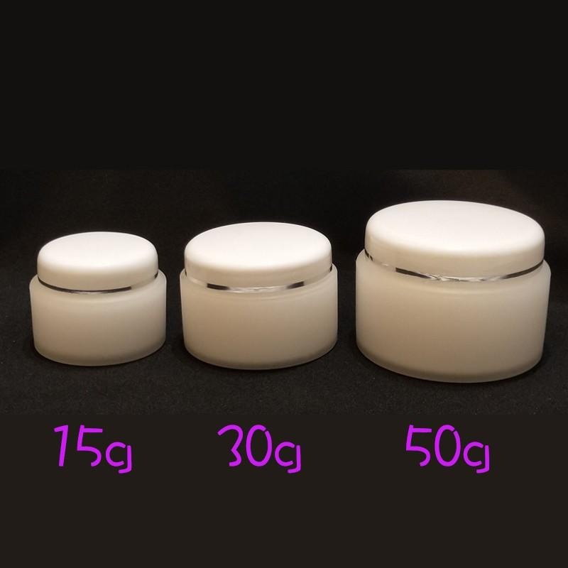 ●15g/30g/50g白色磨砂塑膠仿玻璃空瓶PP●保養品分裝塑料瓶罐/多件優惠/旅行收納 實拍 膏霜罐 膏瓶-細節圖3