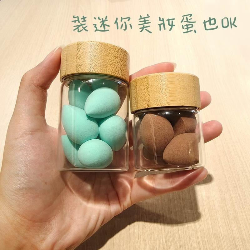 ●全新升級!!厚實木頭紋透明玻璃瓶50g/80g●透明玻璃材質空瓶 分裝瓶 木紋鋁蓋 玻璃 收納罐 玻璃瓶密封罐-細節圖5