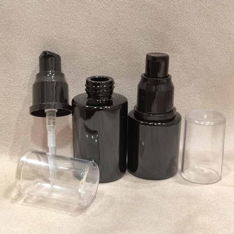 ●不透光瓶!!20ml/30ml完美遮光瓶 全黑避光玻璃按壓空瓶●遮光玻璃黑色瓶身 壓瓶 空瓶分裝瓶 玻璃瓶 按壓瓶-細節圖3