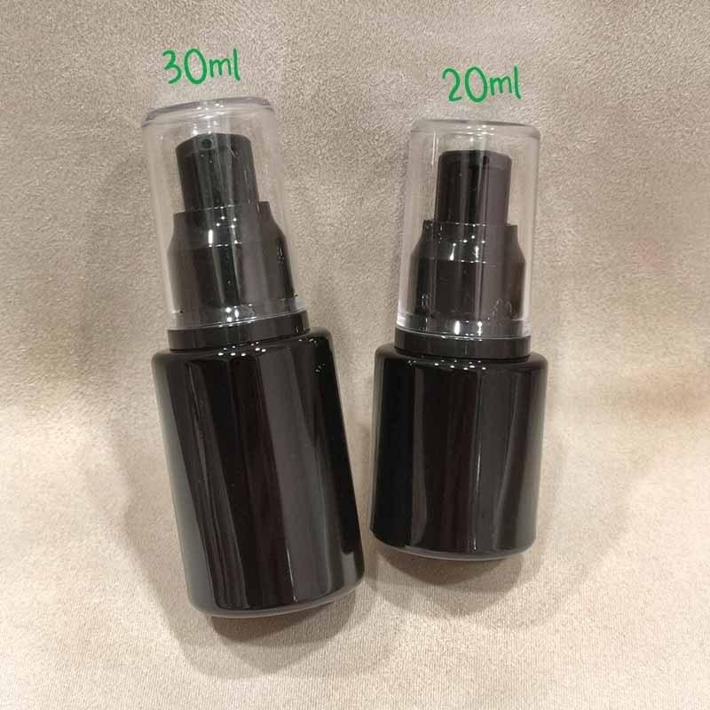 ●不透光瓶!!20ml/30ml完美遮光瓶 全黑避光玻璃按壓空瓶●遮光玻璃黑色瓶身 壓瓶 空瓶分裝瓶 玻璃瓶 按壓瓶-細節圖4