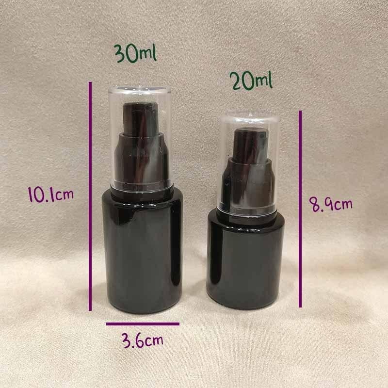 ●不透光瓶!!20ml/30ml完美遮光瓶 全黑避光玻璃按壓空瓶●遮光玻璃黑色瓶身 壓瓶 空瓶分裝瓶 玻璃瓶 按壓瓶-細節圖6