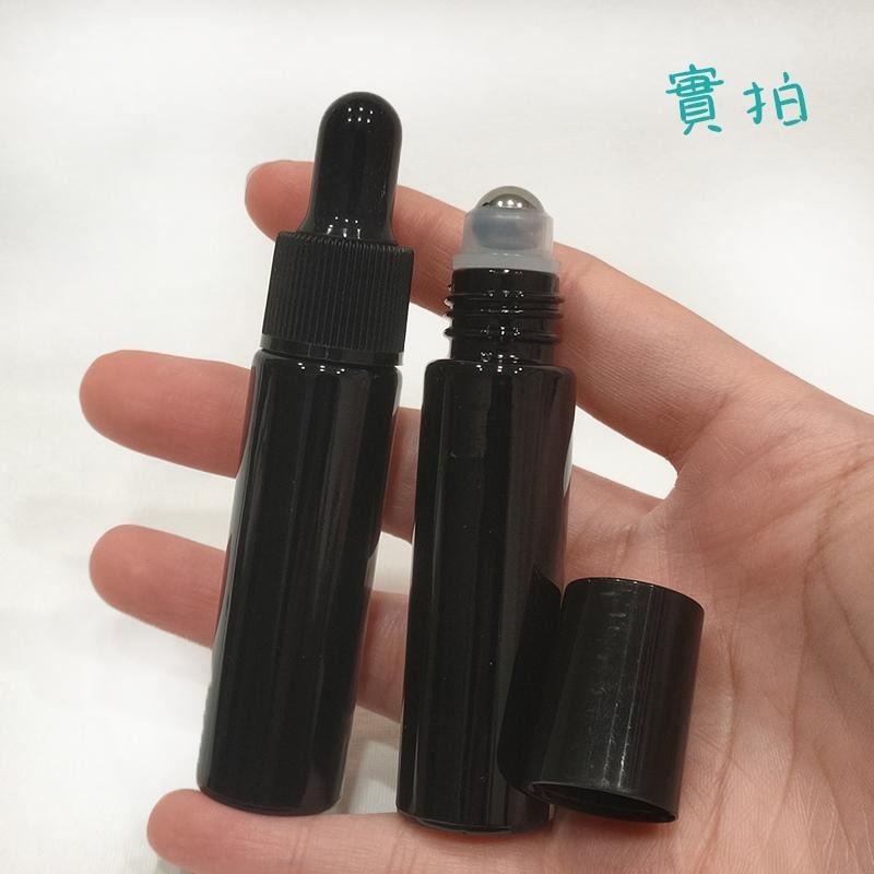 ●10ml黑色避光瓶身玻璃滴管瓶 滾珠瓶●加厚瓶身~不鏽鋼珠 玻璃材質~精華液/保養品~出國旅遊分裝空瓶 精油 分裝瓶-細節圖4