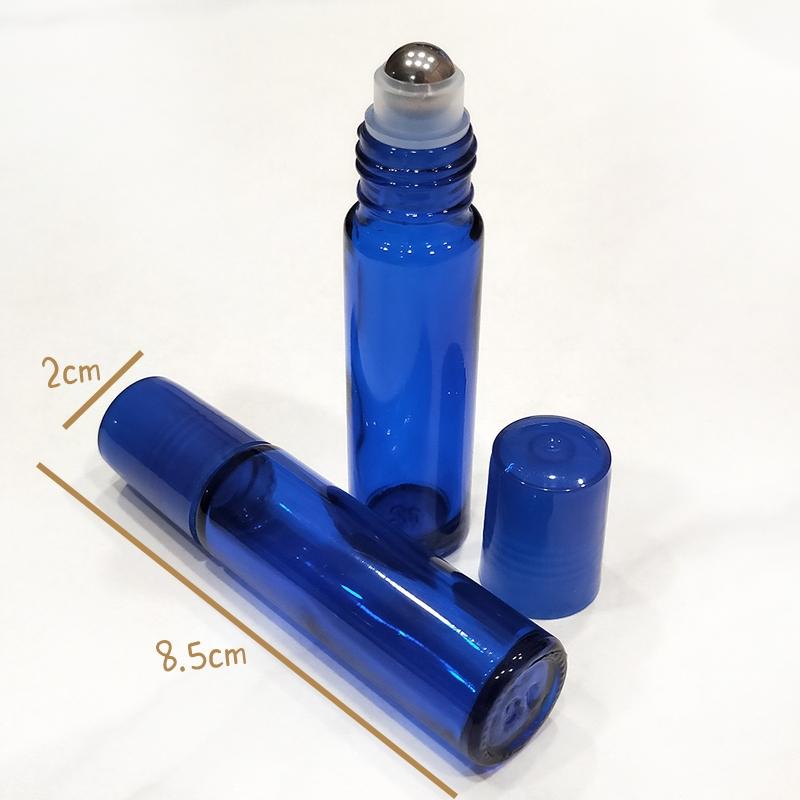 ●10ml藍色亮面加厚瓶身滾珠香水玻璃空瓶●旋轉蓋香水香氛~旅行空罐 走珠小香瓶 精油瓶 分裝瓶 滾珠瓶 不鏽鋼珠-細節圖3