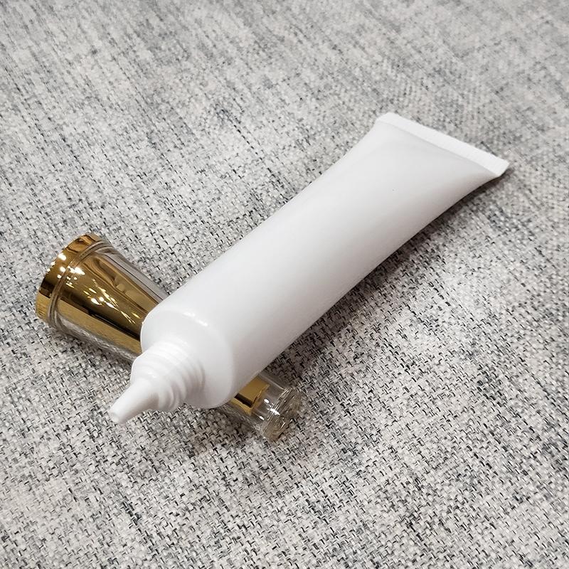 ●超美!!20g高級白色眼霜軟管擠壓空瓶●內金壓克力喇叭蓋 含內塞 分裝軟管 實拍 分裝瓶 分裝管 軟管-細節圖3