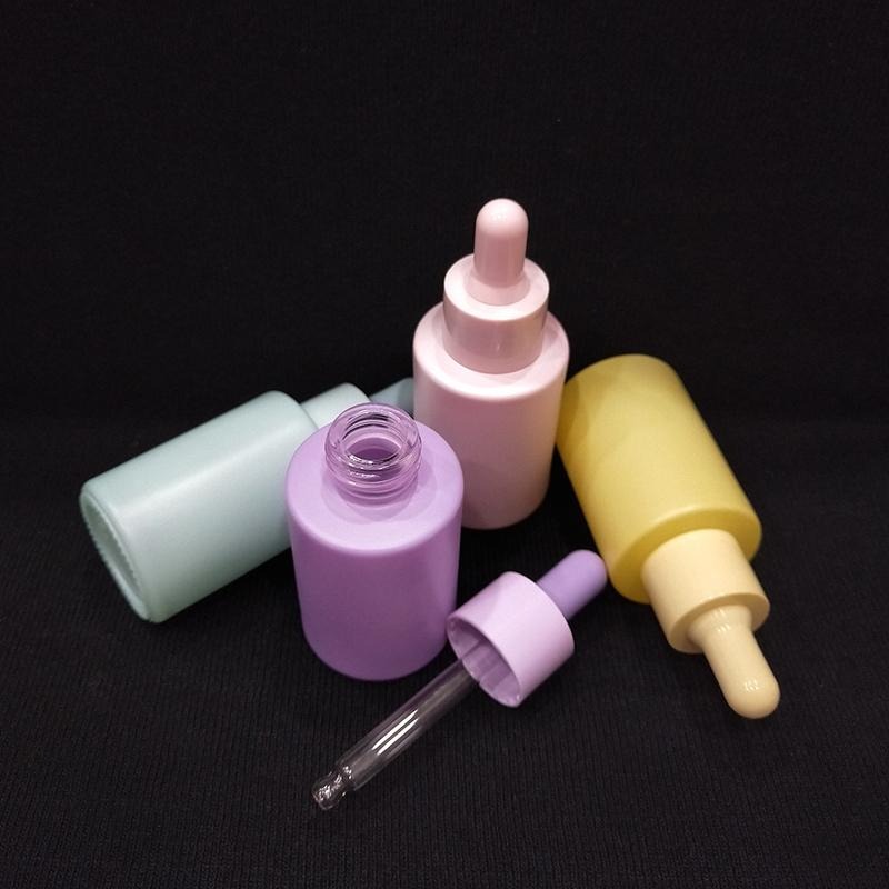 ●療癒系!!30ml馬卡龍色玻璃滴管瓶 四色可挑 平肩玻璃瓶 加厚瓶身 糖果色 滴管 精油 保養品分裝-細節圖4