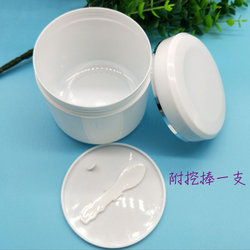 ●批發～大容量500ml按摩霜/護髮霜塑膠空罐●面霜乳霜潤絲分裝塑料罐/寬口瓶/PP/收納 實拍 空瓶 附挖棒-細節圖3