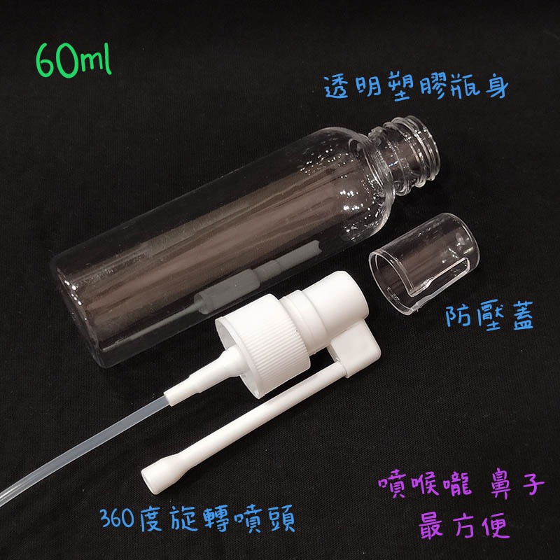 ●極細噴霧!!60ml超細霧360度噴霧空瓶●附蓋子圓肩透明空瓶 分裝瓶 噴霧瓶 分裝瓶罐/噴瓶 鼻造型噴瓶-細節圖2