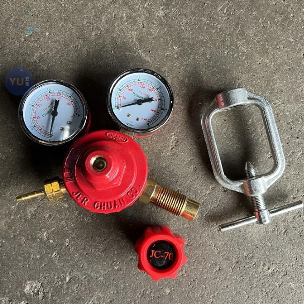 ［小宇五金］乙炔錶 JC-70 台灣製 乙炔表 AC 錶 全銅螺牙 調整錶 氣壓錶 焊接 電焊-細節圖2