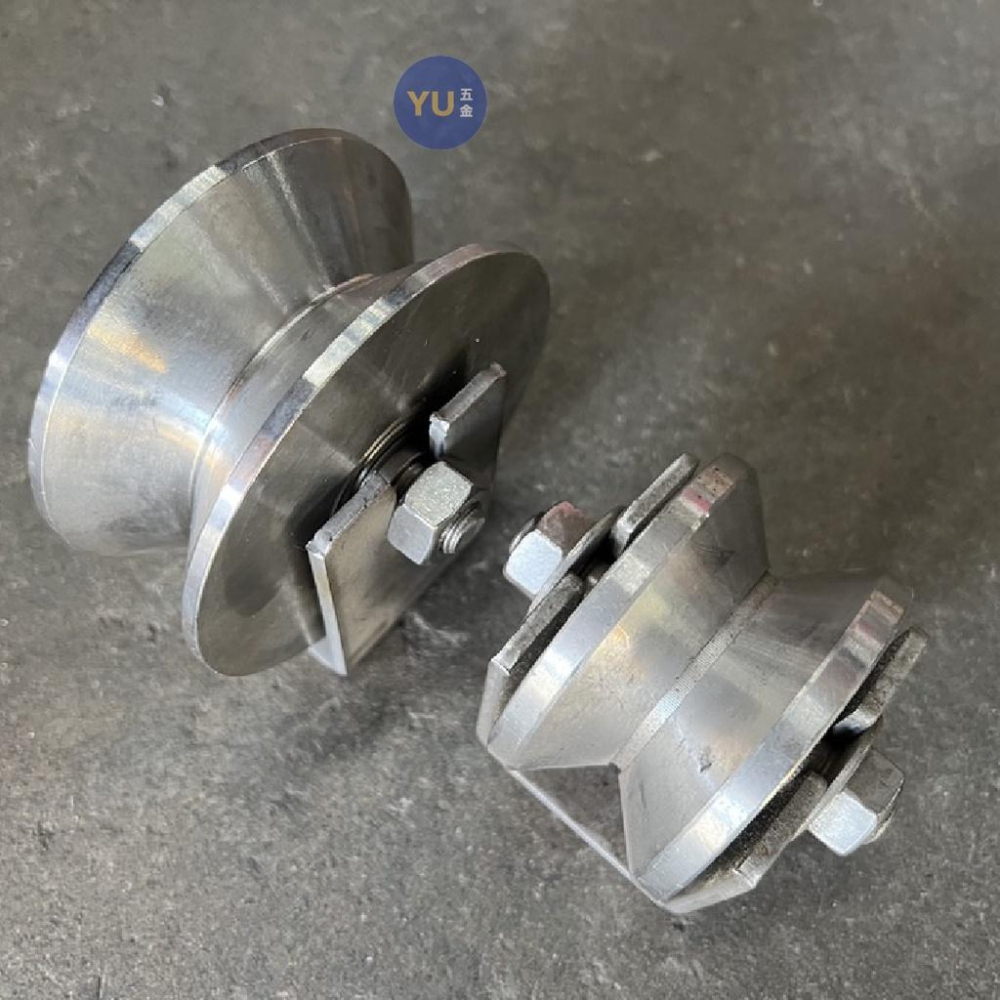 ［小宇五金］白鐵 大門輪 V型 2＂～4＂ 軌道輪 V輪 V型輪 角型 角鐵輪 圓管輪-細節圖3
