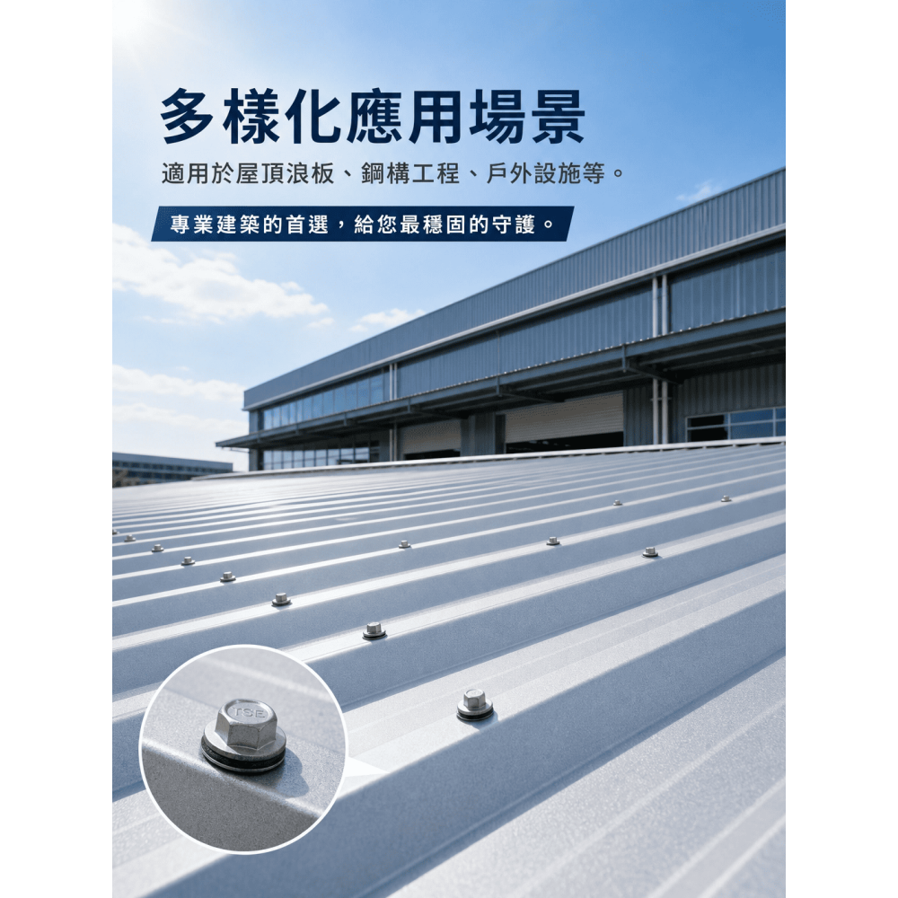 屋頂螺絲 更好鑽更潤滑 防鏽效果佳白鐵410 鑽尾螺絲(自鑽螺絲/浪板螺絲) 六角頭 路鏽寶附墊片-細節圖8