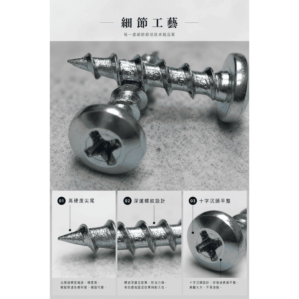 高張力螺絲 水泥牆專用 水泥螺絲 #8 一分水泥鑽頭專用水泥螺絲 高張力水泥螺絲-細節圖8