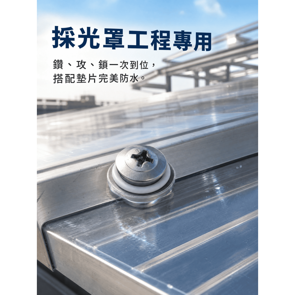 自攻螺絲 410白鐵小蜜蜂螺絲 自鑽螺絲 採光罩使用螺絲 可鑽2mm厚不銹鋼板-細節圖3
