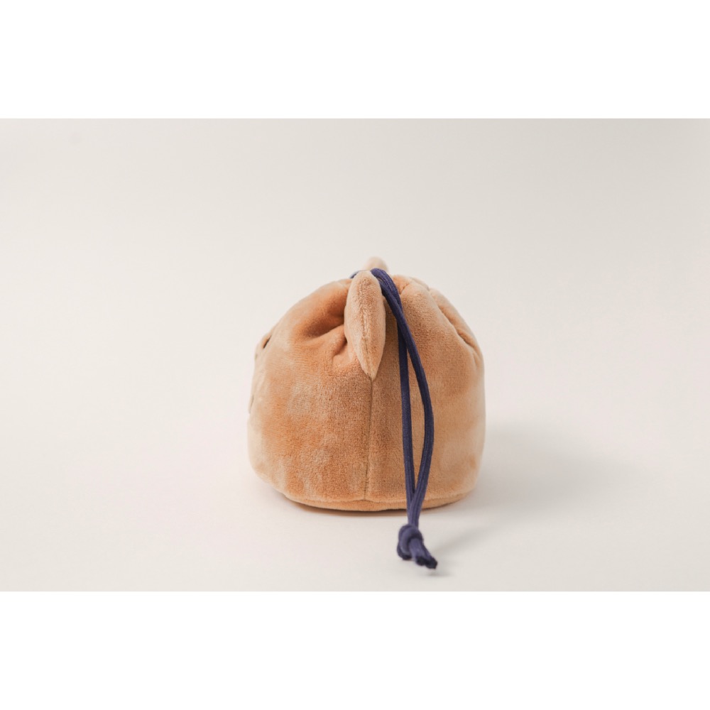 全新韓國現貨！DINOTAENG 短尾袋鼠 小束口袋 Quokka Pouch 毛絨絨 化妝包 袋子 束口袋-細節圖3