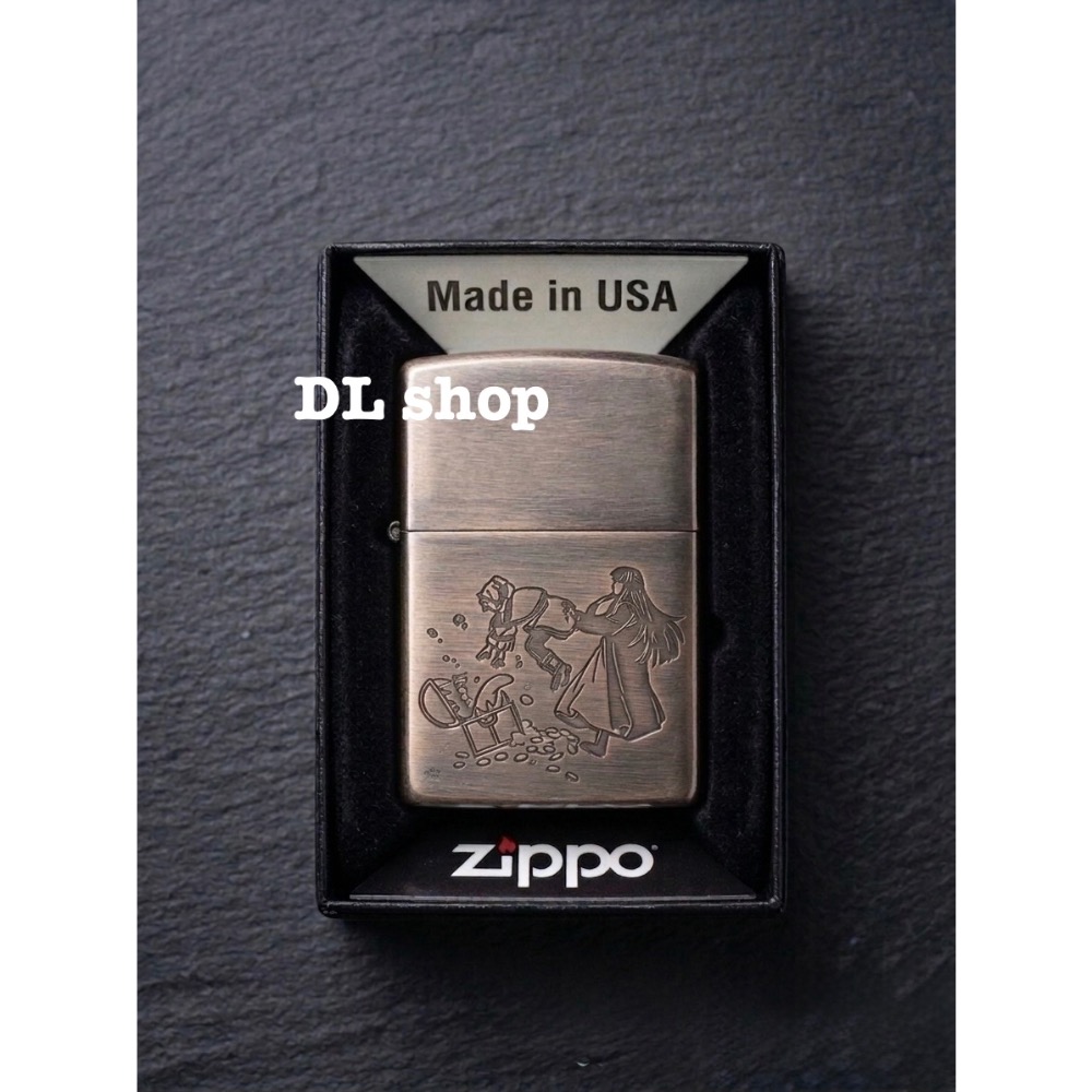 日本現貨！ ZIPPO 葬送的芙莉蓮 芙莉蓮與新隊伍 防風打火機 ZA-6-A31 銀質橫條髮絲紋 物理雕刻-細節圖2