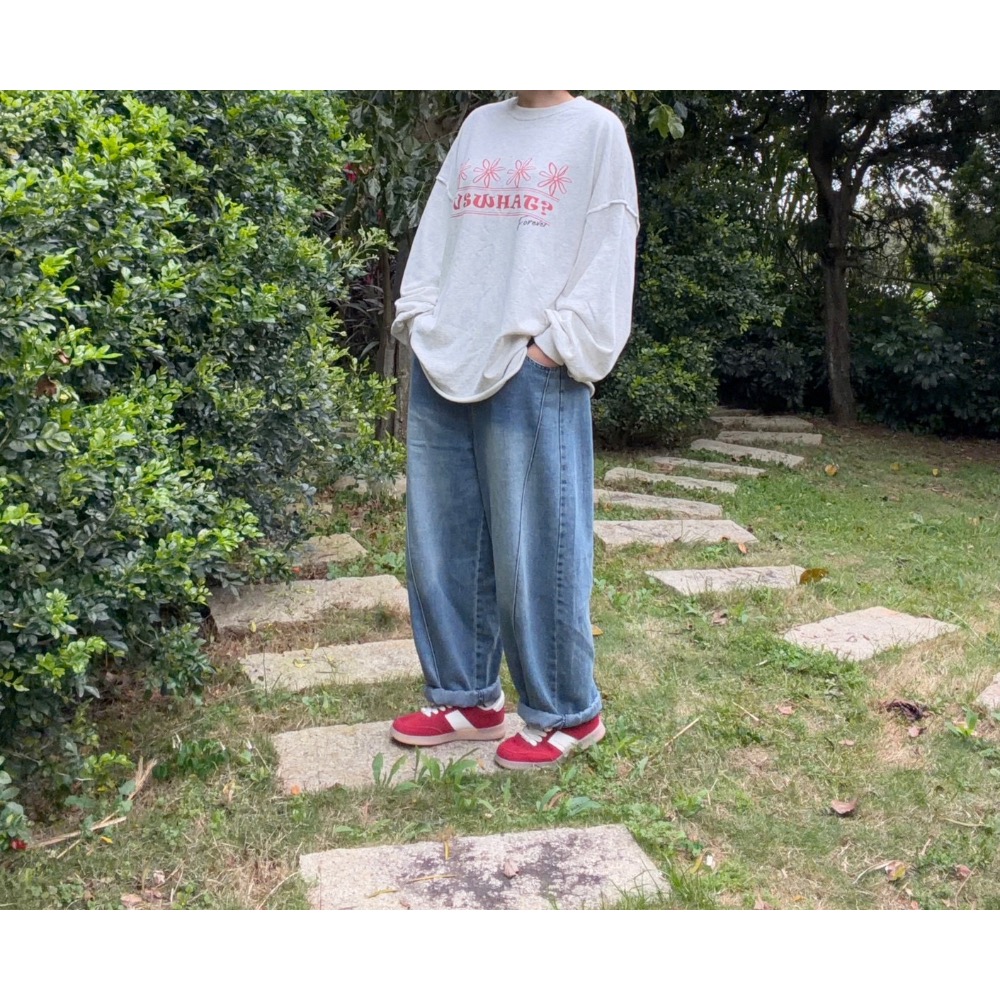 超好看👍🏻錐形牛仔褲-細節圖3